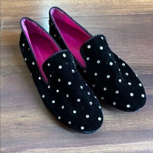 BANANA REPUBLIC Black Velvet Studded Women's Loafers Size 6